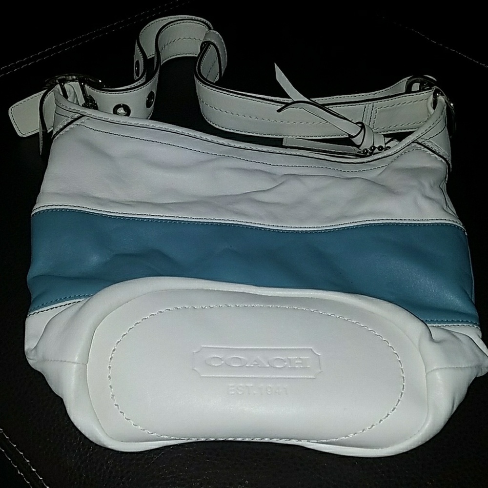 Coach bag - baby blue and white